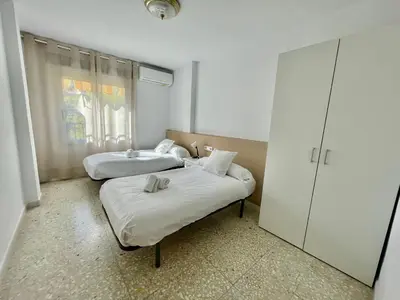 Cama o camas de una habitación en Geysotur Guadalrio