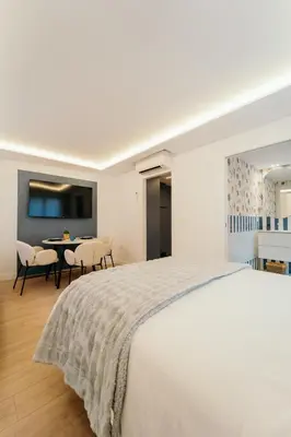 Cama o camas de una habitación en Fuente H2