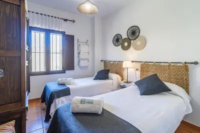 Cama o camas de una habitación en Cubo's Casa Rural La Camorra Cortijo el Puntal