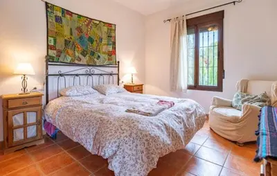 Cama o camas de una habitación en Casa Arroyo Precioso