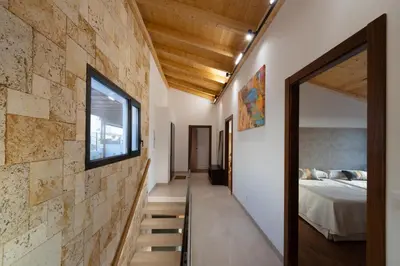 Cama o camas de una habitación en Vivienda Rural Fuente Álamo