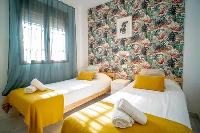 Cama o camas de una habitación en Wallada Patio Andalusí