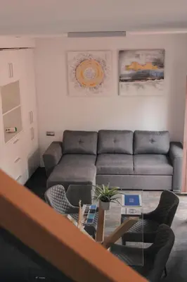 Zona de estar de City Center Charming Duplex - Space Maison Apartments