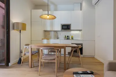 Una cocina o zona de cocina en New stylish - Swimming pool solarium -Feria 23