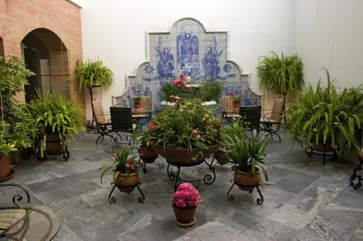 Jardín al aire libre en Hotel Maestre