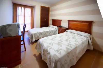 Cama o camas de una habitación en Hotel Restaurante Campiña Del Rey