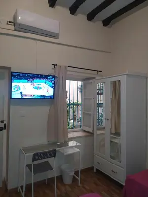 Una televisión o centro de entretenimiento en Pension Azahar