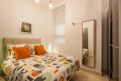 Cama o camas de una habitación en Loft Centro Histórico zona Alameda