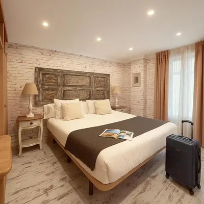 Cama o camas de una habitación en Apartamentos Sevilla Palace