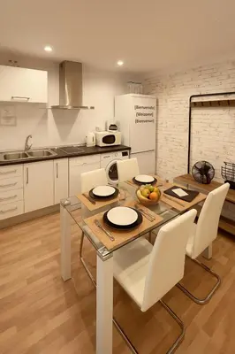 Una cocina o zona de cocina en Apartamentos Sevilla Palace
