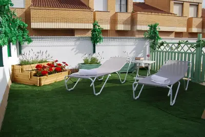 Jardín al aire libre en Hotel Doña Blanca