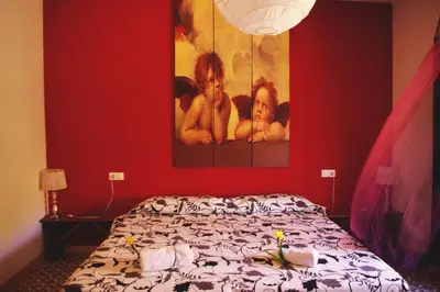 Cama o camas de una habitación en La Casería Azul de Cuadros