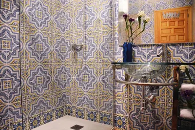Un baño de La Casería Azul de Cuadros