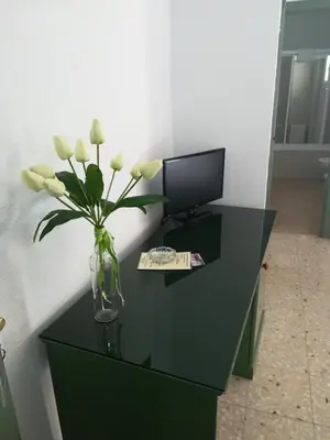 Una televisión o centro de entretenimiento en Hotel Logasasanti