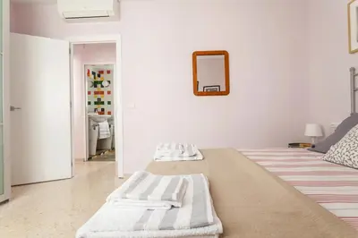 Cama o camas de una habitación en Apartamento Jardin de Santa Paula