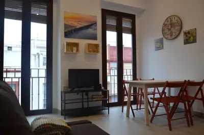 Una televisión o centro de entretenimiento en Apartamento Faustino Alvarez