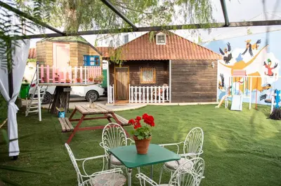 Jardín al aire libre en Bungalow Perotonar Ideal Para Familia Con Niños