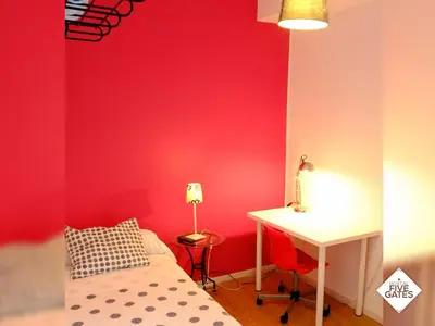 Cama o camas de una habitación en Hostal Five Gates
