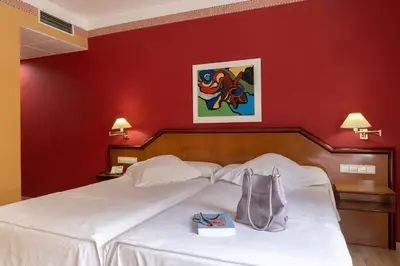 Cama o camas de una habitación en Hotel Torrepalma