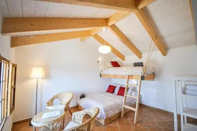 Cama o camas de una habitación en Cortijo Las Monjas