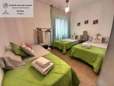 Cama o camas de una habitación en Apartamento Patios de San Lorenzo