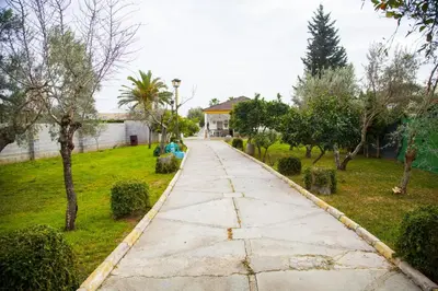 Jardín al aire libre en Chalet piscina jakuzzi sevilla
