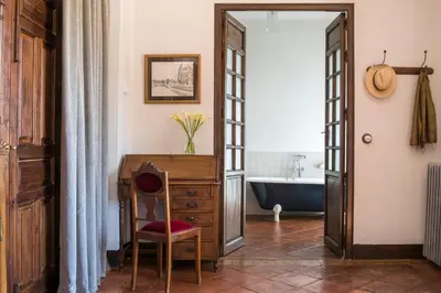 Cama o camas de una habitación en Hotel Cortijo del Marqués