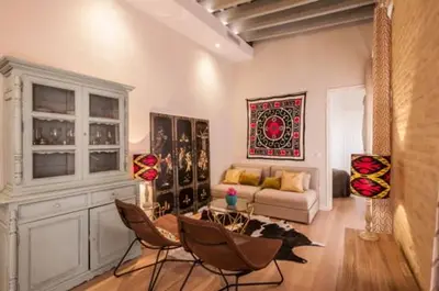 Zona de estar de Charming luminous flat in the center of Seville