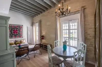 Zona de estar de Charming luminous flat in the center of Seville