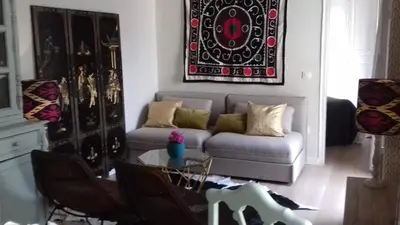 Zona de estar de Charming luminous flat in the center of Seville