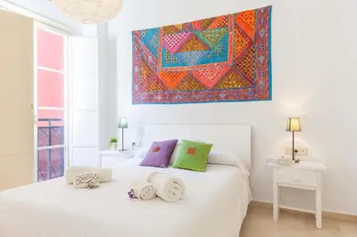 Cama o camas de una habitación en Duplex Santa Cruz