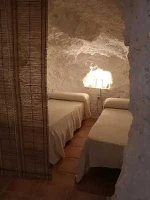 Cama o camas de una habitación en Cueva El Parral