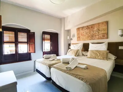 Cama o camas de una habitación en Casa con Terraza San Fernando