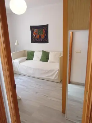 Cama o camas de una habitación en Apartamento Con Patio Cerca Mezquita
