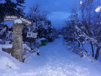 Cabañas Imagina en invierno