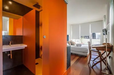Cama o camas de una habitación en Hotel Viento10