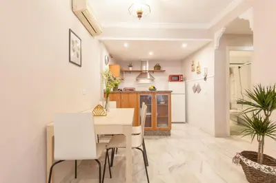Una cocina o zona de cocina en Elegante apartamento en el corazon de Sevilla.