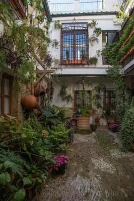 Jardín al aire libre en La Sultana Apartamentos