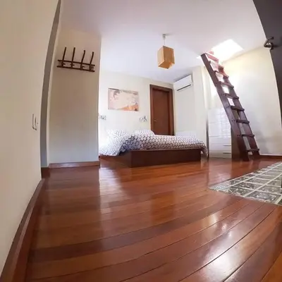 Cama o camas de una habitación en Loft con vistas en Plaza de Belén