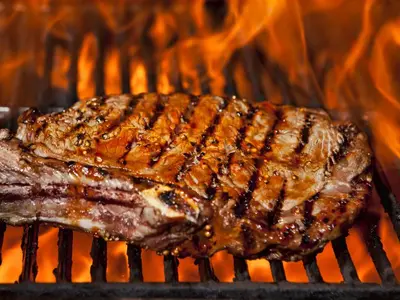 Barbacoa disponible para clientes en el hostal o pensión