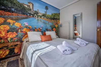 Cama o camas de una habitación en Apartamento Esmeralda & Parking Incluido & Centro