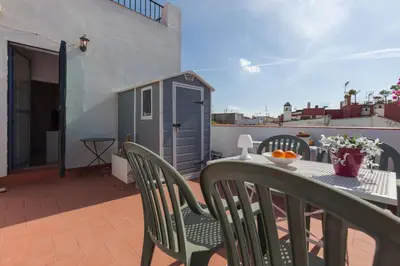Un balcón o terraza de Espectacular apartamento con terraza privada parking