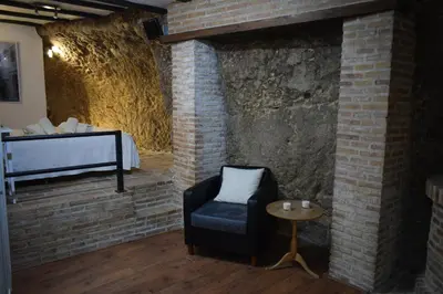 Cama o camas de una habitación en Casa Cueva El Pocito