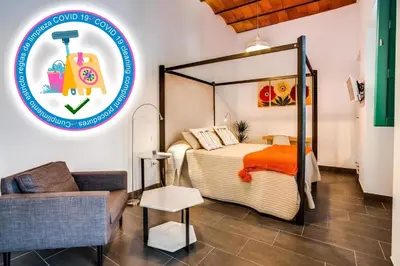Cama o camas de una habitación en Casa Palacio El Condestable de Sevilla