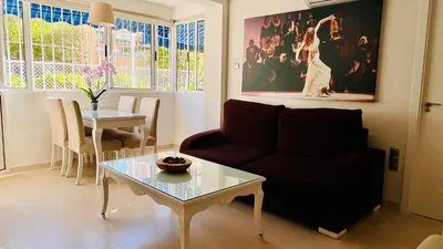 Zona de estar de Apartamento con gran terraza jardín cerca del centro
