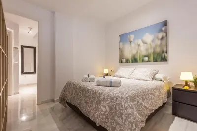 Cama o camas de una habitación en Acogedor apartamento centro Sevilla San Marcos