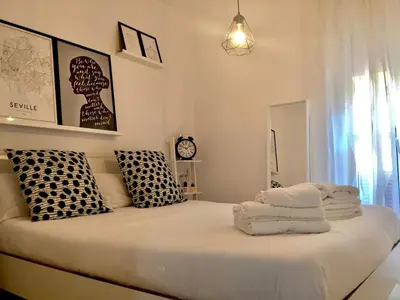 Cama o camas de una habitación en Selecta Apartamento con piscina en Calle Juzgado