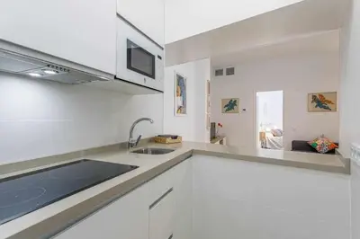 Una cocina o zona de cocina en Santa Cruz Parking incluido