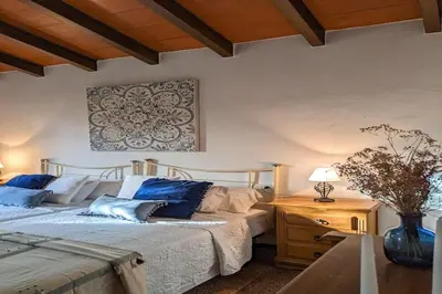 Cama o camas de una habitación en Cottage in La Joya near El Torcal