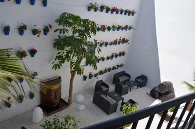 Un balcón o terraza de Apartamentos Casa-Patio Las Palmeras